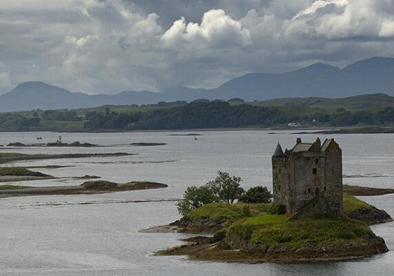 Stalker castle on an island in Scotland